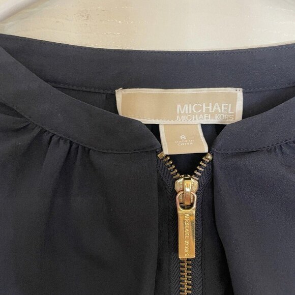 womens michael kors tops Top Blouse Shirt Blue Size 6 - Picture 4 of 11
